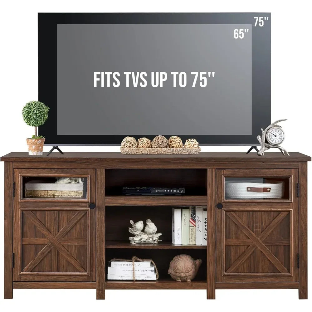 ZUIYU Farmhouse TV Stand Rustic Entertainment Center