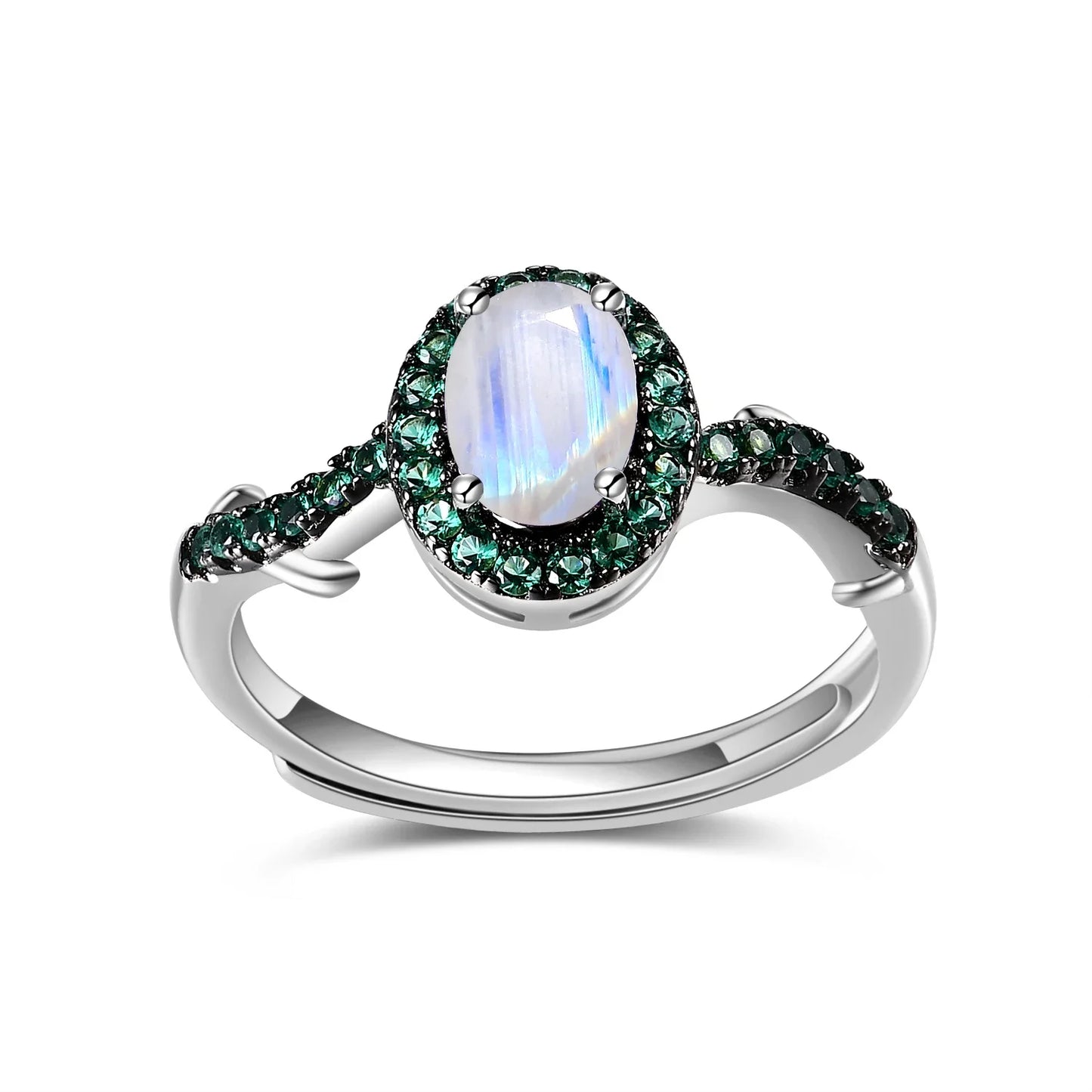 GEM'S BALLET Kite Gemstone Ring Set 925 Sterling Silver