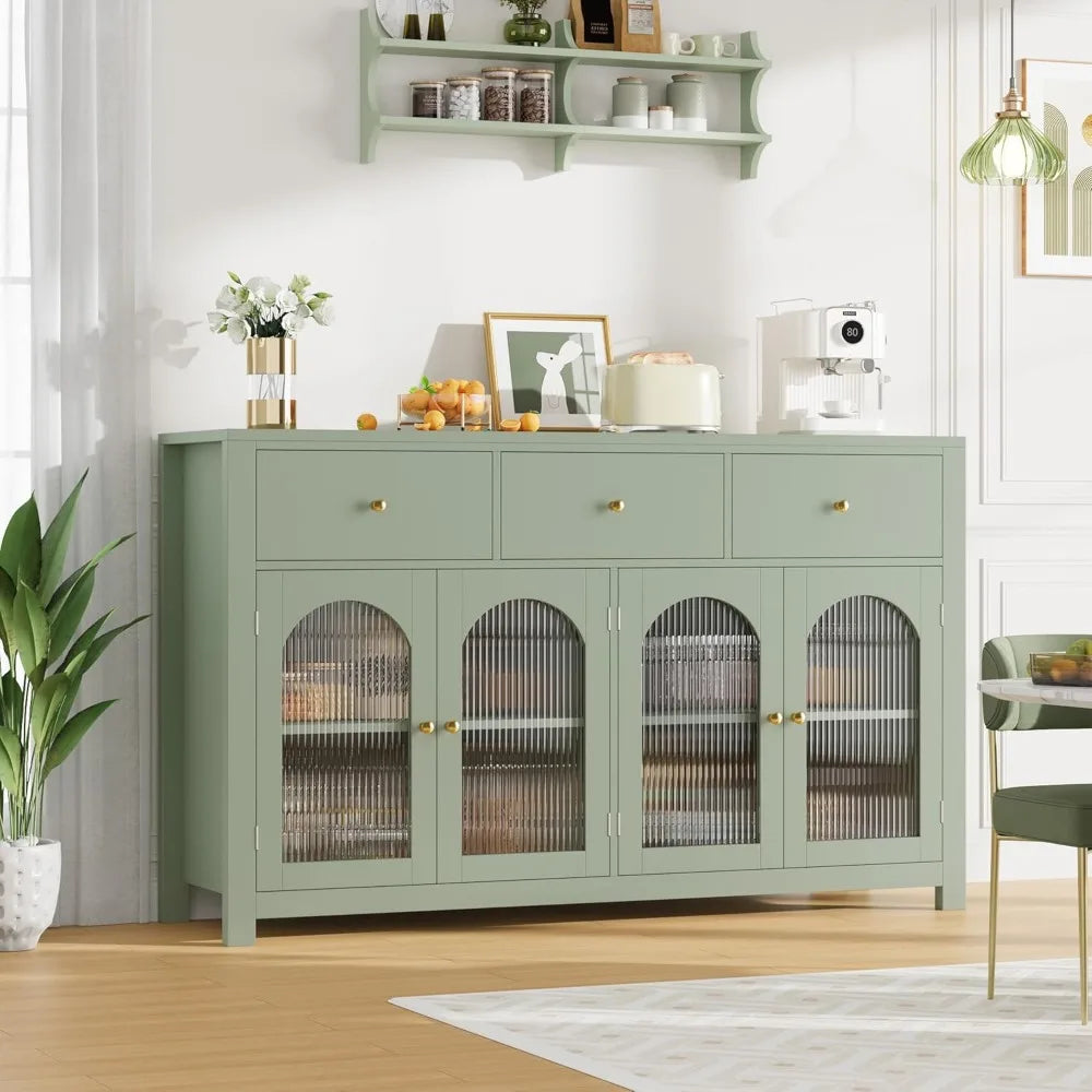 Chengwei Farmhouse Buffet Cabinet With Doors And Drawers
