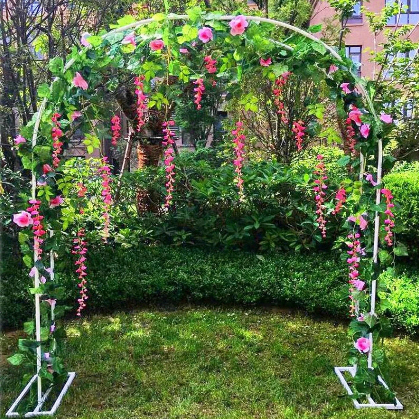 Metal Garden Arch Trellis  High Assemble Freely 2 Sizes, Garden Arbor for Wedding Party Climbing Plant Outdoor Indoor