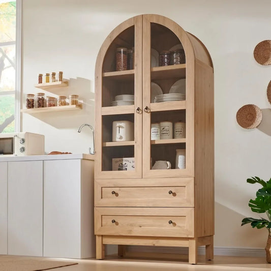 Hign-concerned Modern Farmhouse Arched Kitchen Pantry
