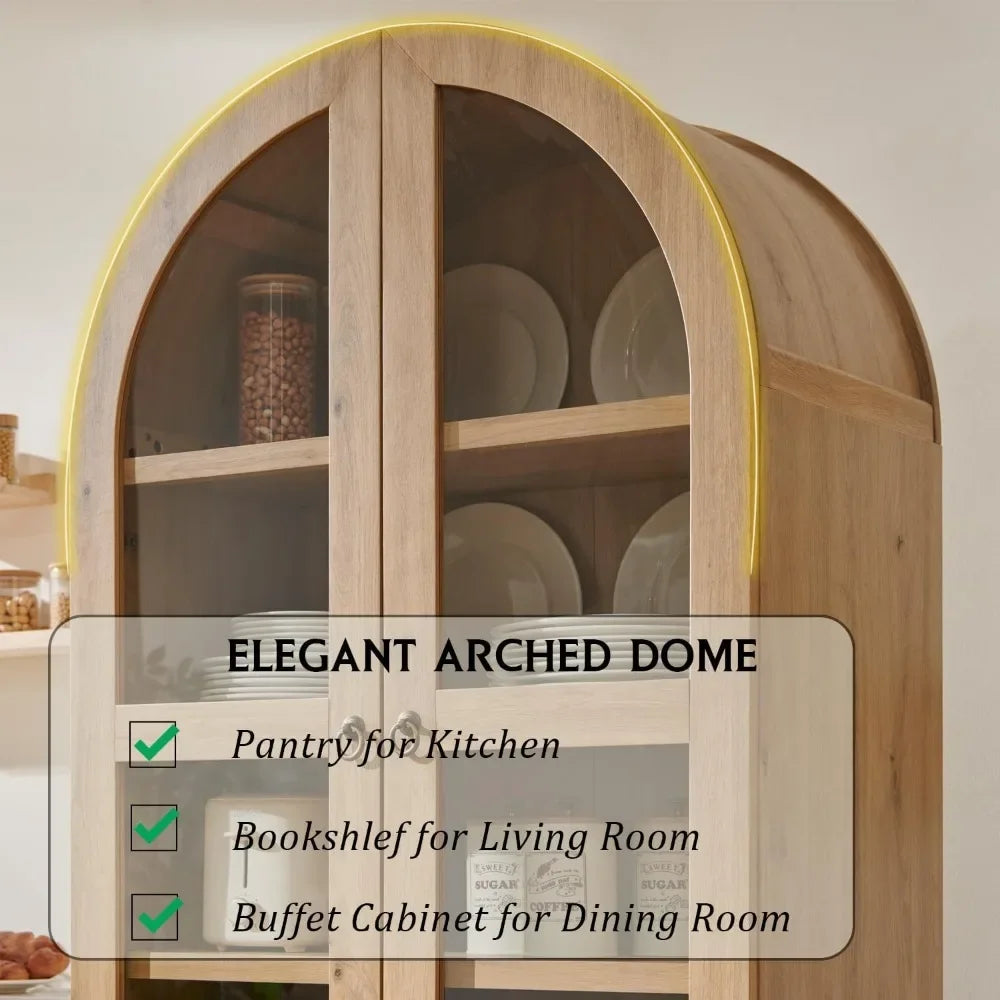 Hign-concerned Modern Farmhouse Arched Kitchen Pantry