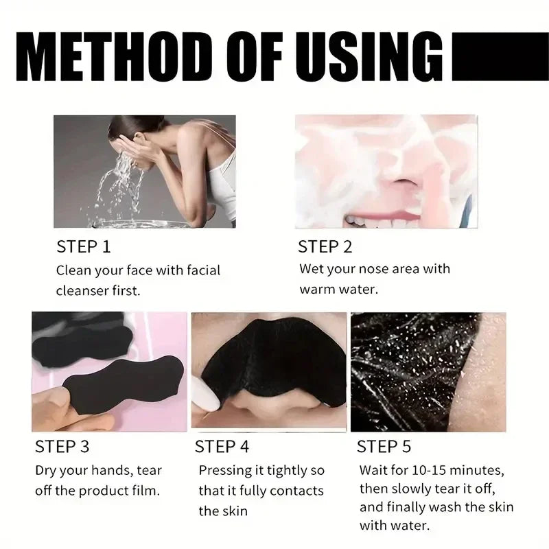 50/100PCS Bamboo Charcoal Nasal Strips Blackhead Remover Mask Acne Pimples Treatment Patch Shrink Pores Nose Stickers Skin Care