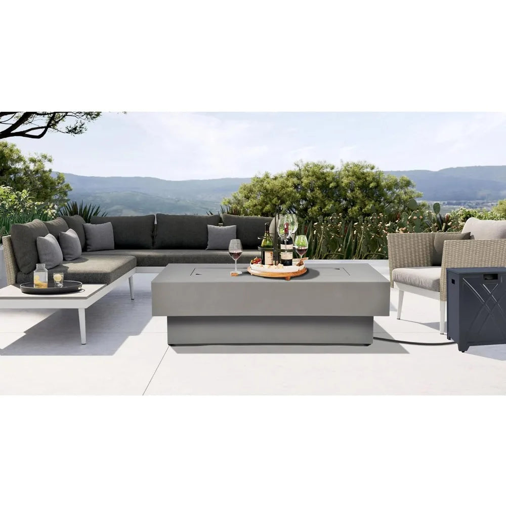Outdoor 50K BTU Propane Fire Table Rectangular Patio