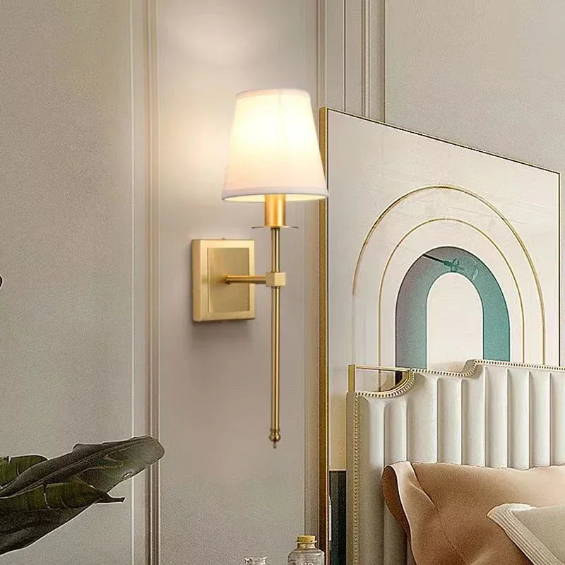 Dorian American Brass Wall Lamp Indoor Living Room Bedroom