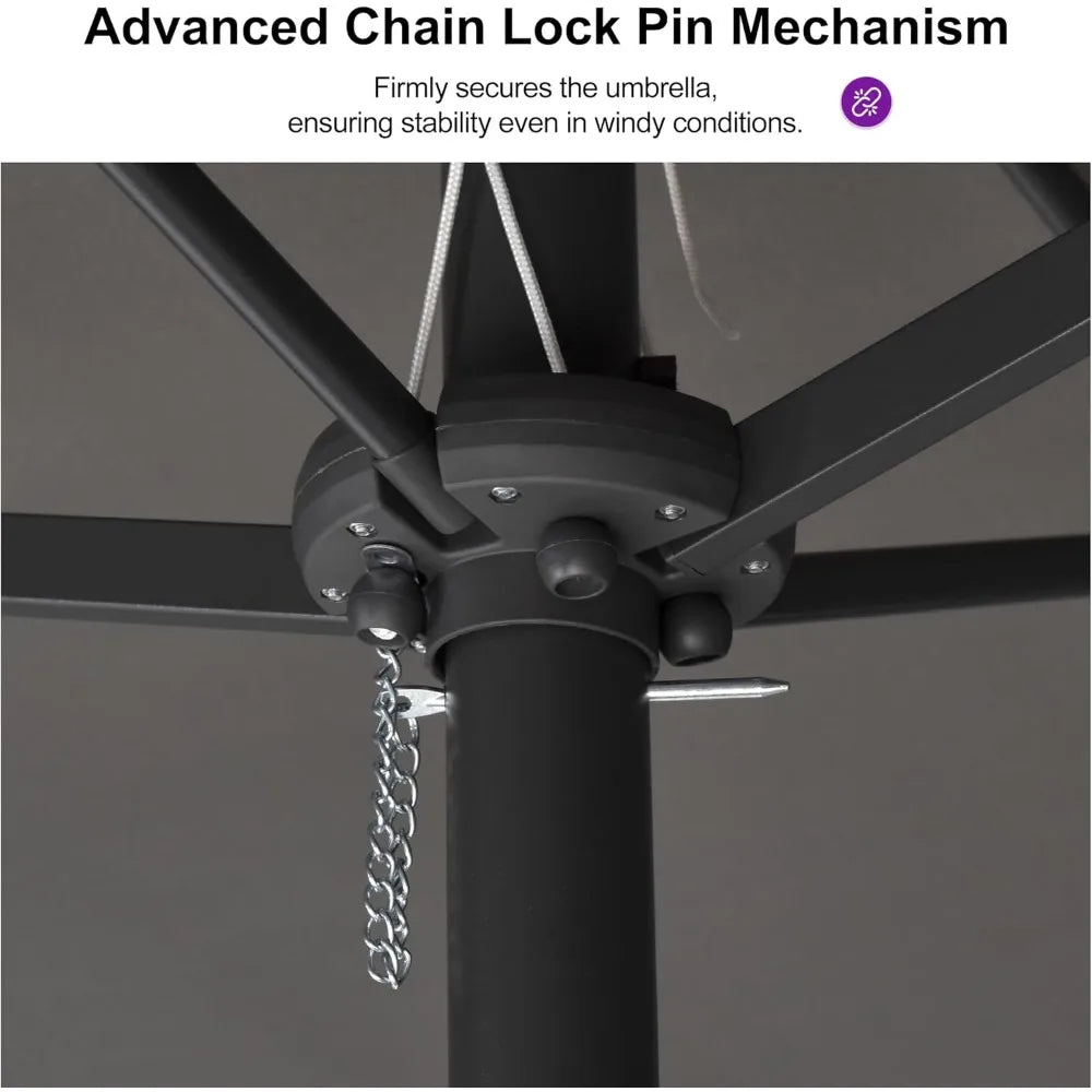 XUYUAN Patio Market Umbrella With Base And Crank System