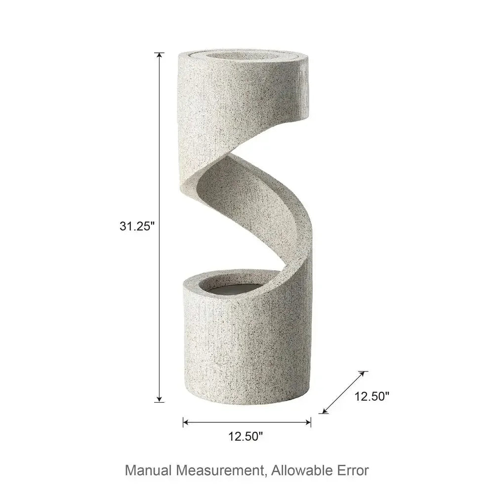 XMSJ LED Outdoor Water Fountain Planter With Tiered Spiral