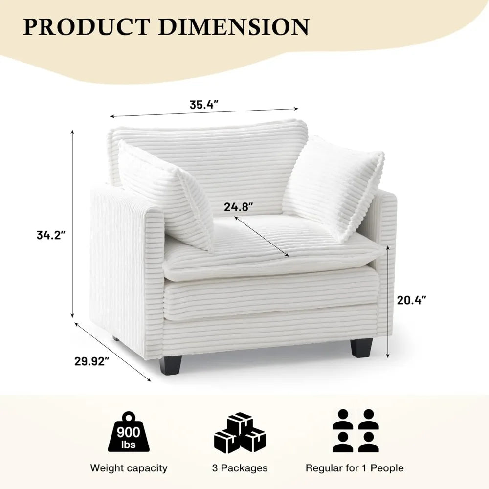 DAFIFY Modular Sectional Sofa Corduroy Upholstered Couch
