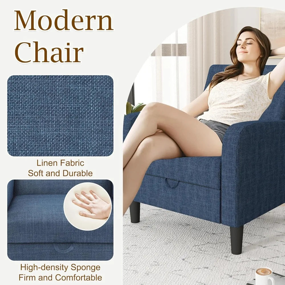 DAFIFY Linen Fabric Accent Chair For Living Room Modern