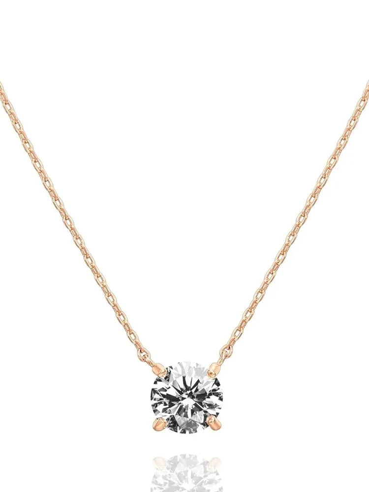 PAVOI Crystal Solitaire Cubic Zirconia Choker Necklace