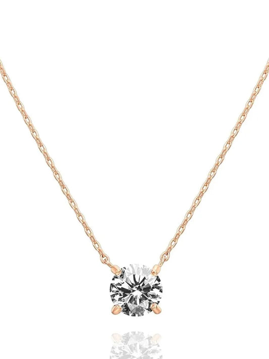 PAVOI Crystal Solitaire Cubic Zirconia Choker Necklace