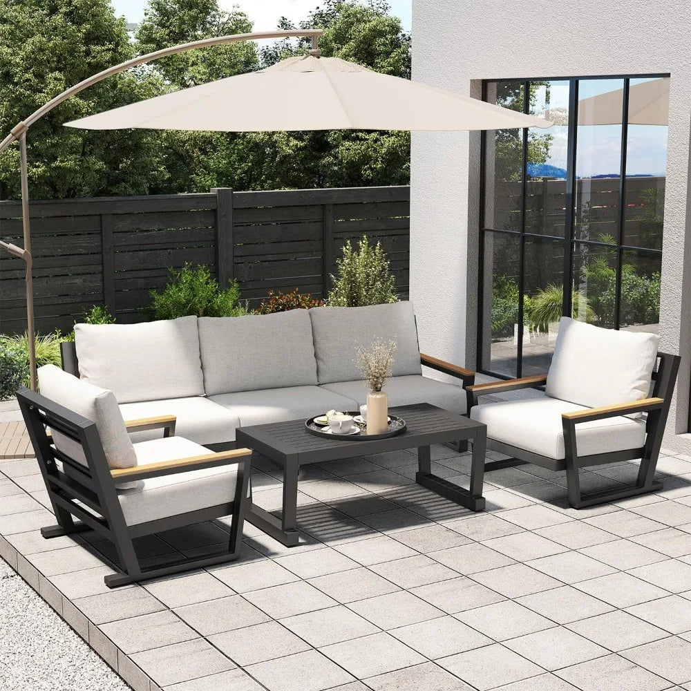 Angduo Aluminum Outdoor Sofa Set Patio Furniture Sectional