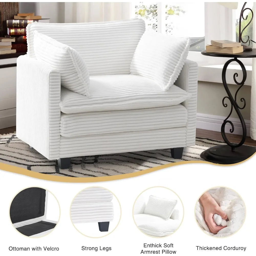 DAFIFY Modular Sectional Sofa Corduroy Upholstered Couch