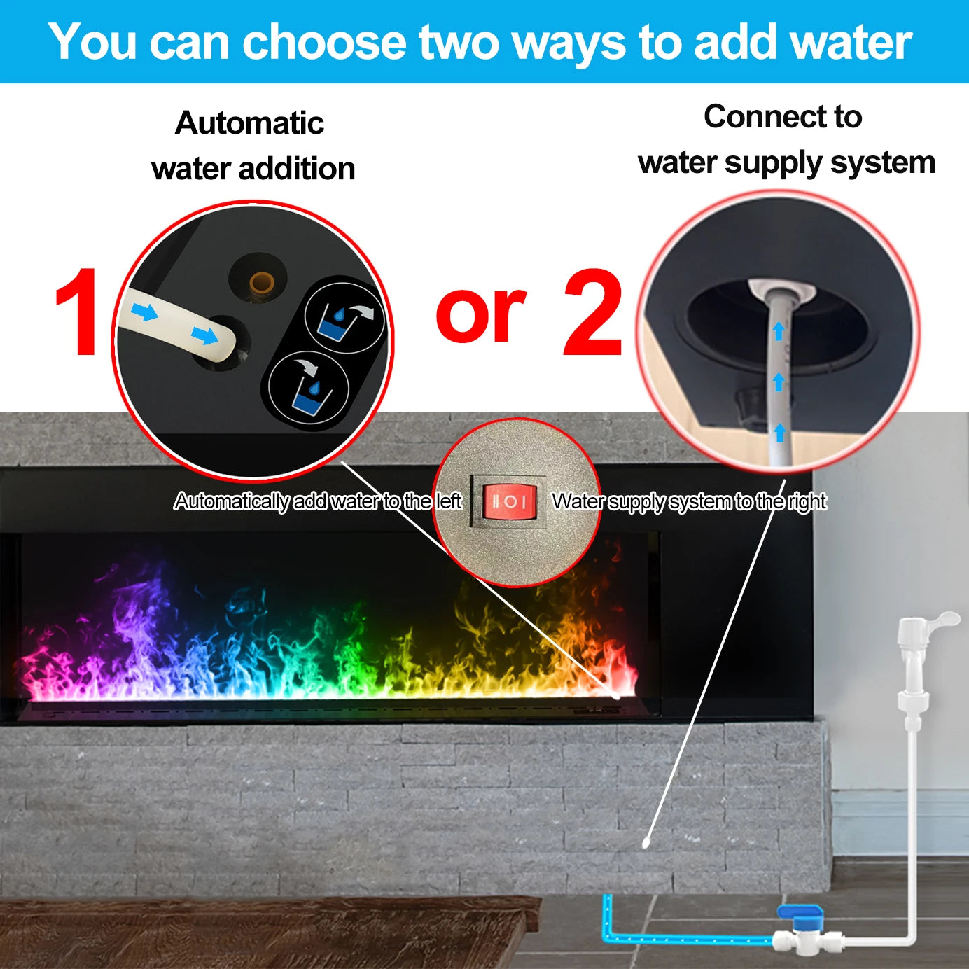 AFLYEVER Intelligent TV Fireplace 3D Water Atomizer