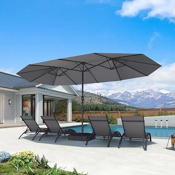XUYUAN Patio Market Umbrella With Base And Crank System