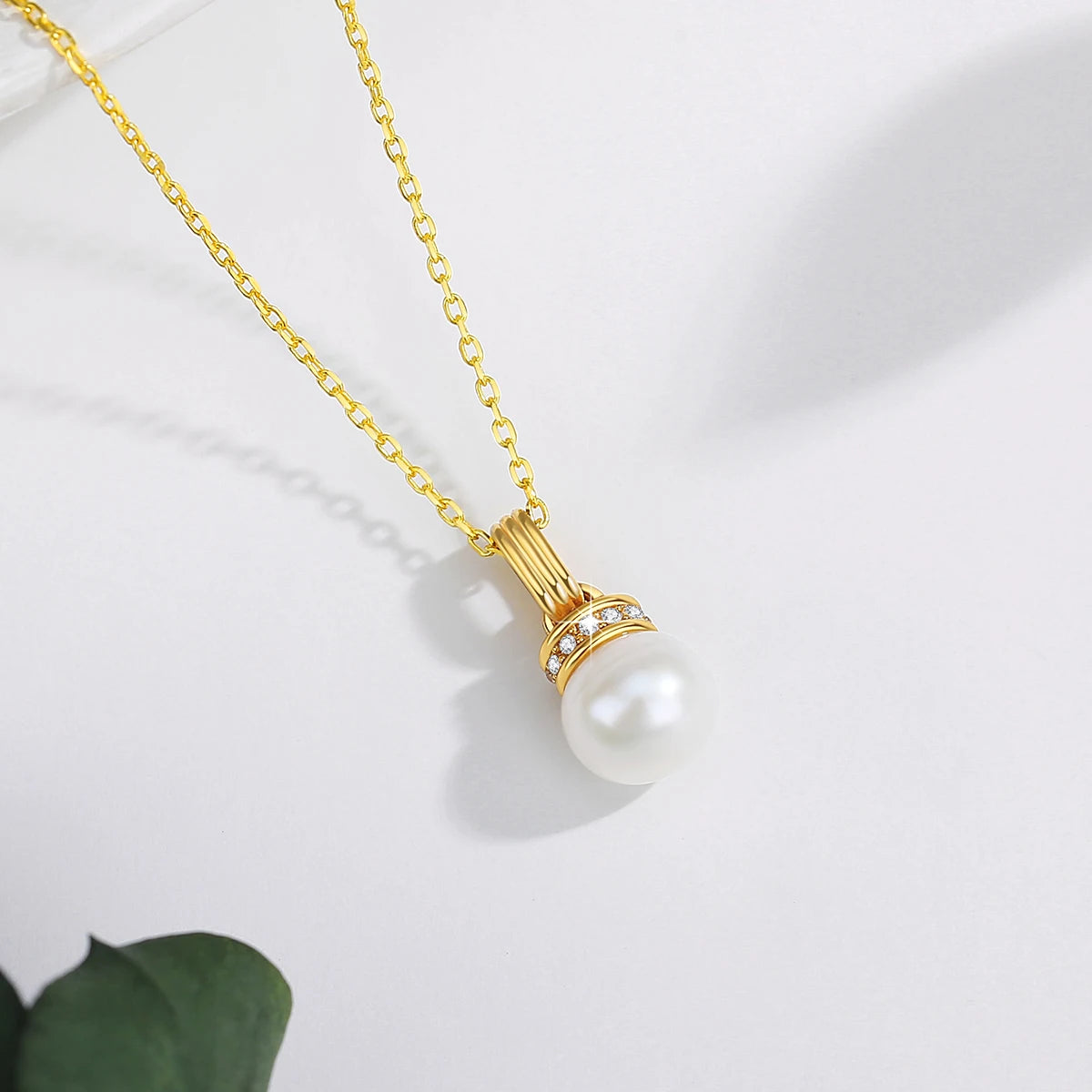 Real 18K Gold Natural Pearl Pendant Necklace with Certificate for Women Anniversary Gift