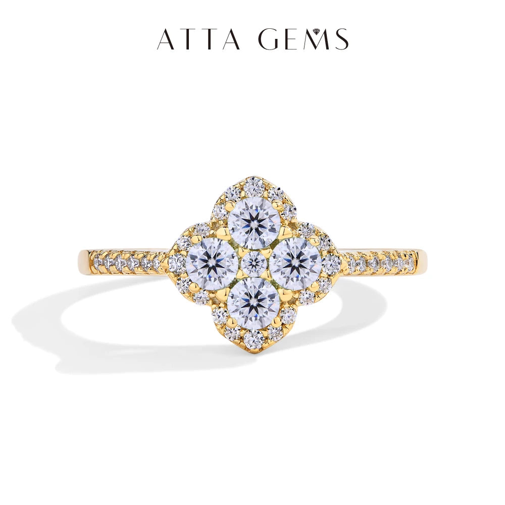 Sweet Blossoms Haven ATTAGMS Moissanite Ring Sterling Silver