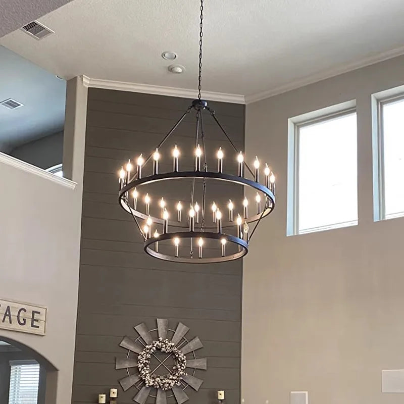 CHYMUIO LIGHT Retro Industrial LED Ceiling Chandelier Loft