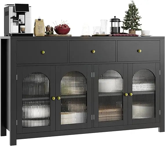 Chengwei Farmhouse Buffet Cabinet With Doors And Drawers