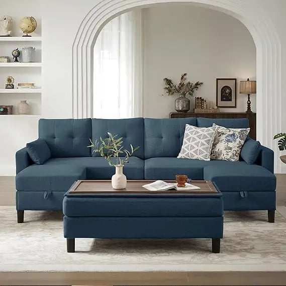TANGXU Convertible Sectional Sofa Ottoman Coffee Table