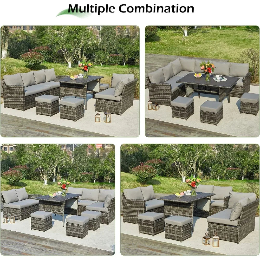 Tangxu 7 Piece Outdoor Dining Table And Chairs Set Rattan
