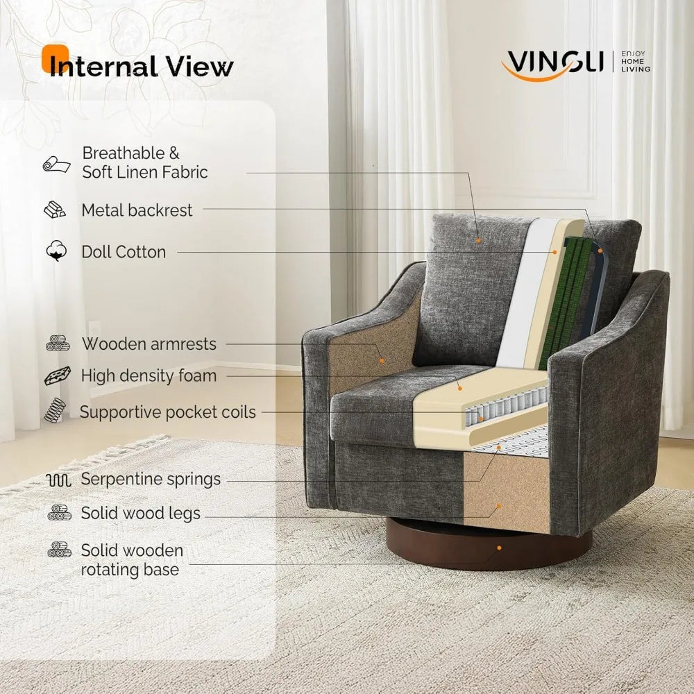 DAFIFY Mid Century Modern Swivel Accent Chair Living Room