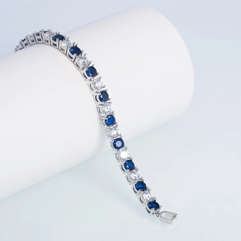 Sweet Blossoms Haven 925 Sterling Silver Tennis Bracelet