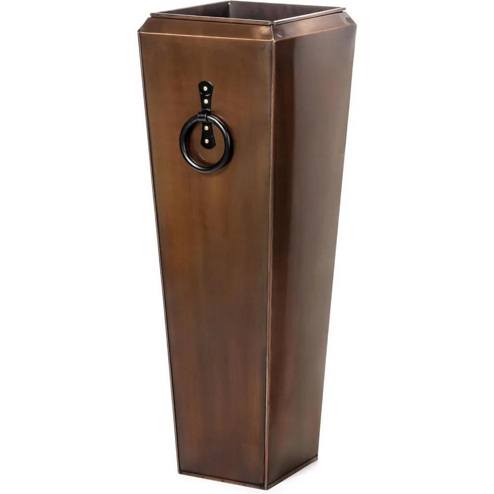 H Potter Tall Outdoor Planters Copper Large Flower Pots Indoor for Patio Balcony Garden Deck Front Porch Entryway with Tray (Ant