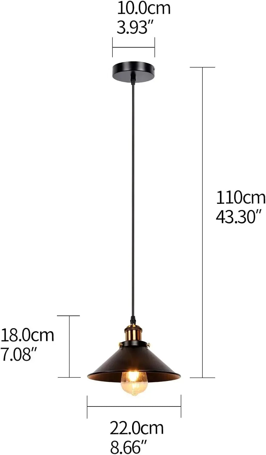 Newrays 3 Pack Industrial Retro Iron Pendant Lights