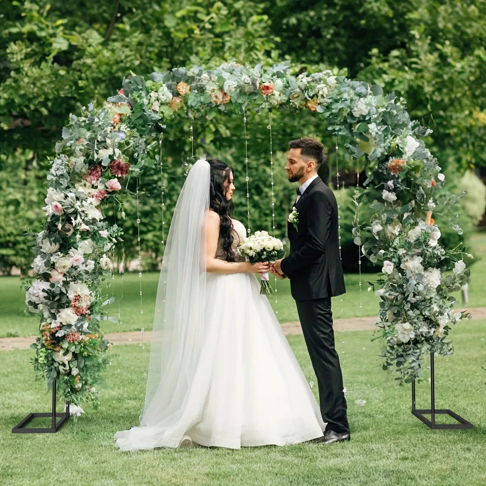 Metal Garden Arch Trellis  High Assemble Freely 2 Sizes, Garden Arbor for Wedding Party Climbing Plant Outdoor Indoor