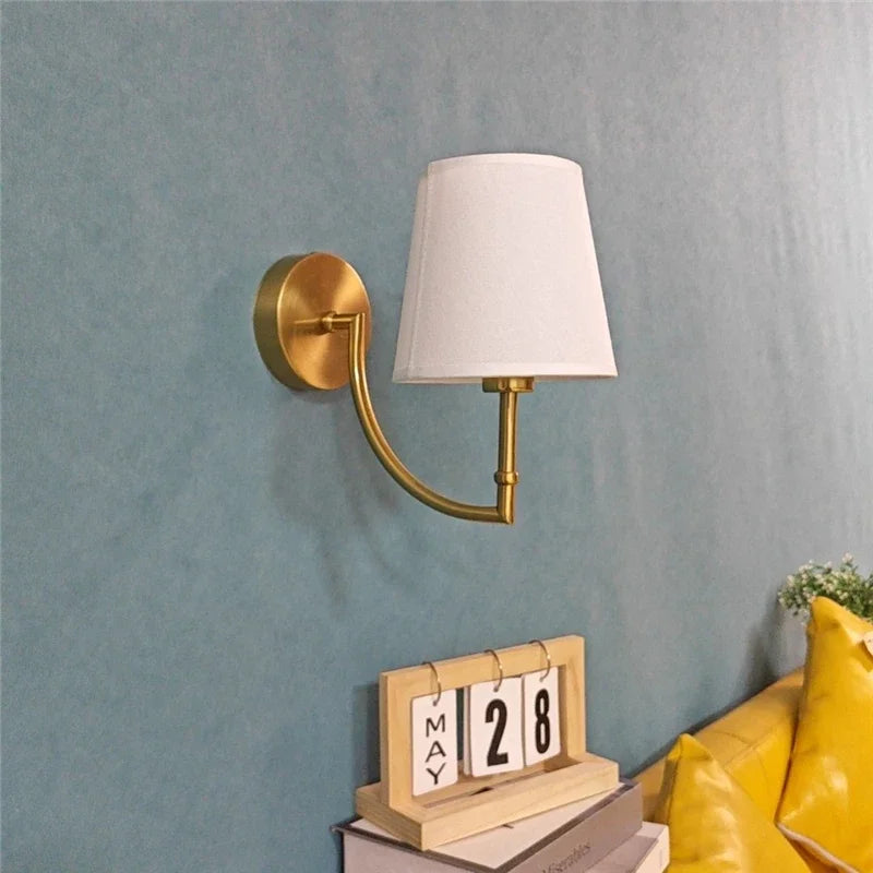 Nordic Minimalism Wall Lamps Modern Simple Linen Lampshade Elbow Wall Lights for Home Decor Living Room Stairs Lighting Fixtures