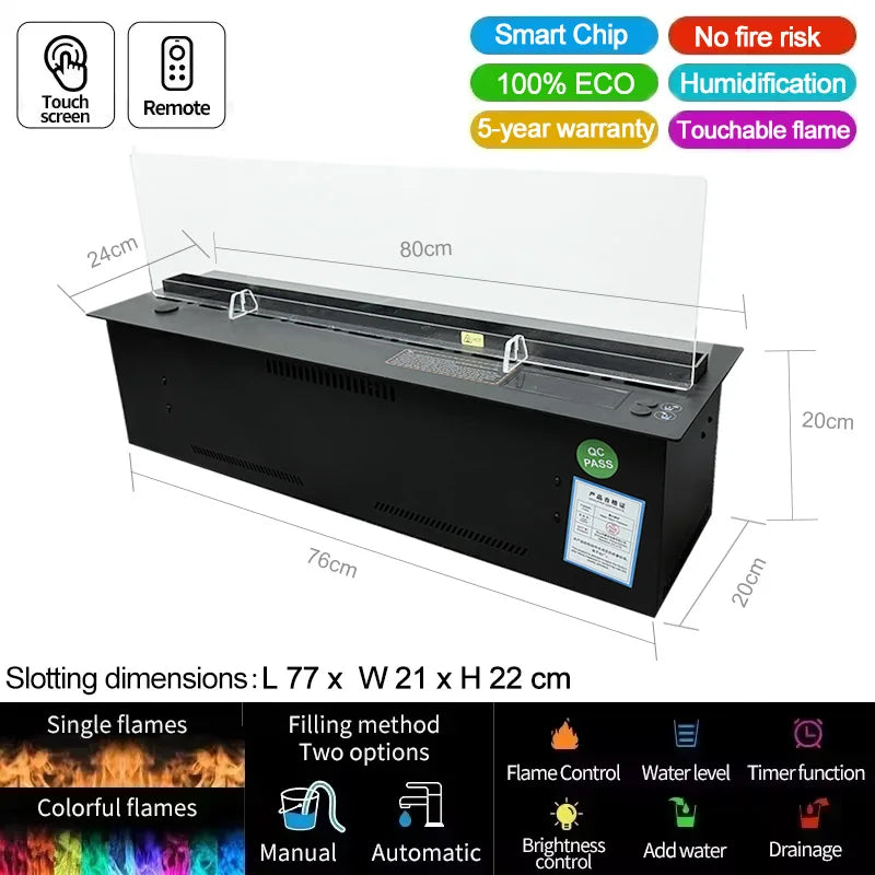 AFLYEVER Intelligent TV Fireplace 3D Water Atomizer