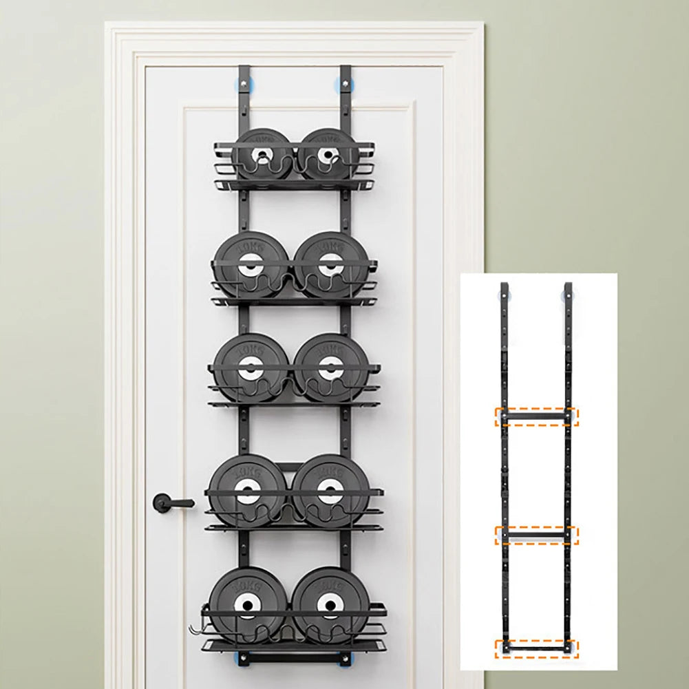 Over The Door Pantry Organizer, Metal Multi-Layer Wall Mounted Behind Door Hanging Storage Organizer Shelf for Kitchen Bathroom