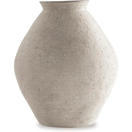 Ashley Hannela 12" Modern Distressed Polyresin Vase, Antique