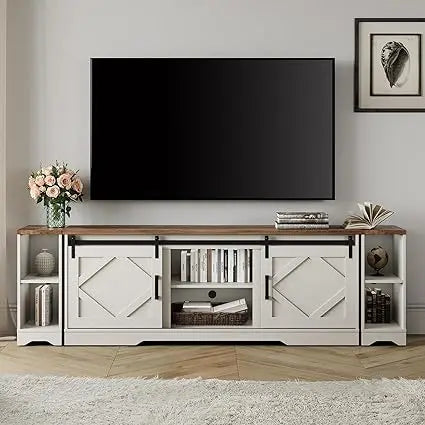 RBXC 3 In 1 TV Stand Sliding Barn Door Storage Center