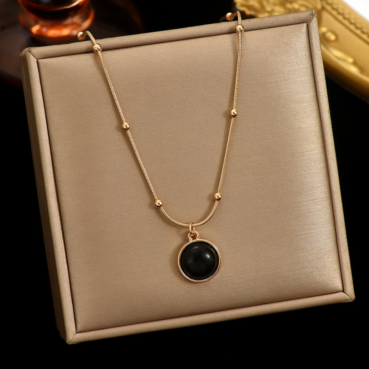 AUKYGGUSCN Mood Responsive Necklace Stainless Steel Resin