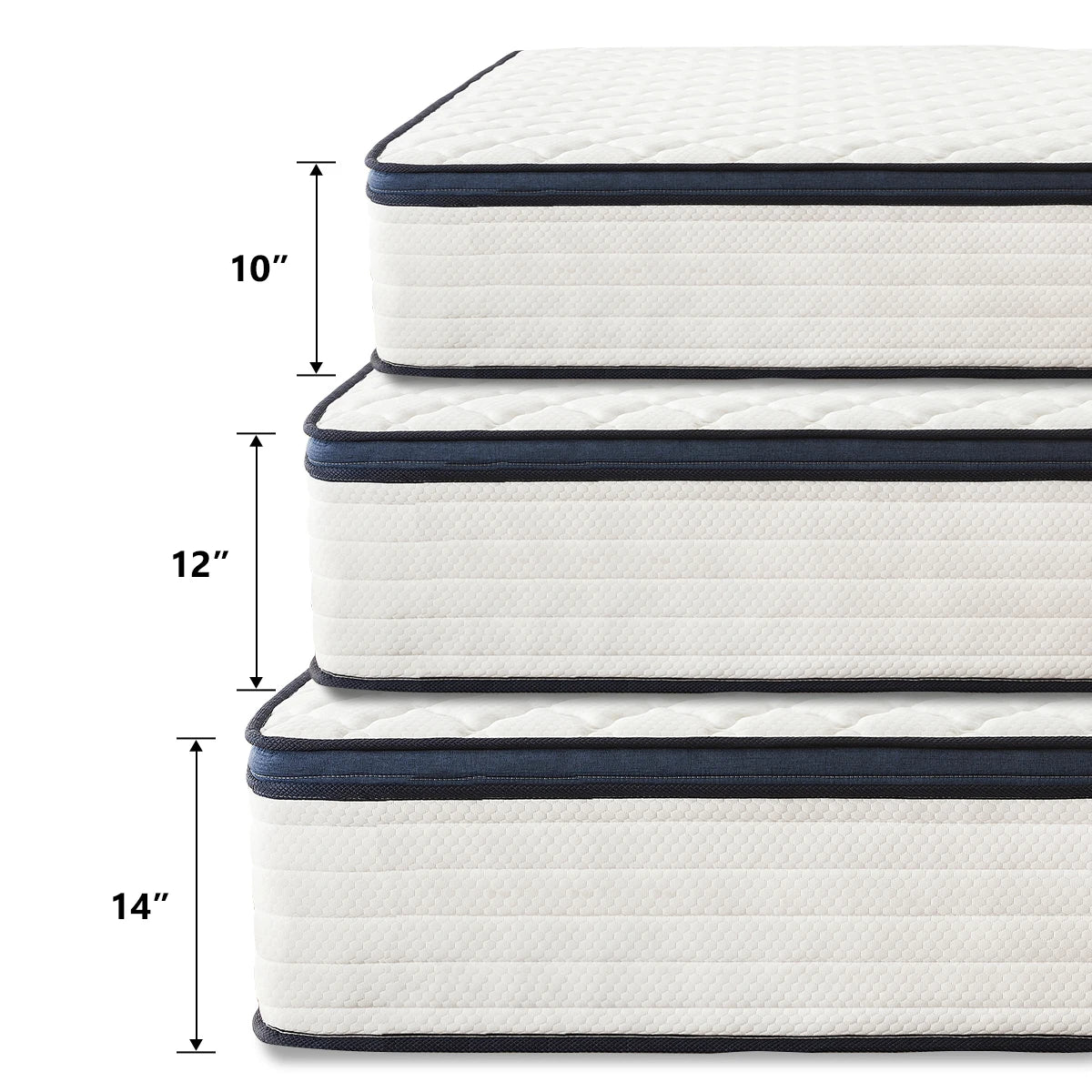Queen Size Gel Memory Foam Hybrid Mattress with Pressure Relief and Medium Firm Comfort