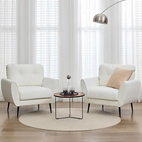 Zhiyong Accent Chairs Set of 2 Faux Leather Tufted Modern