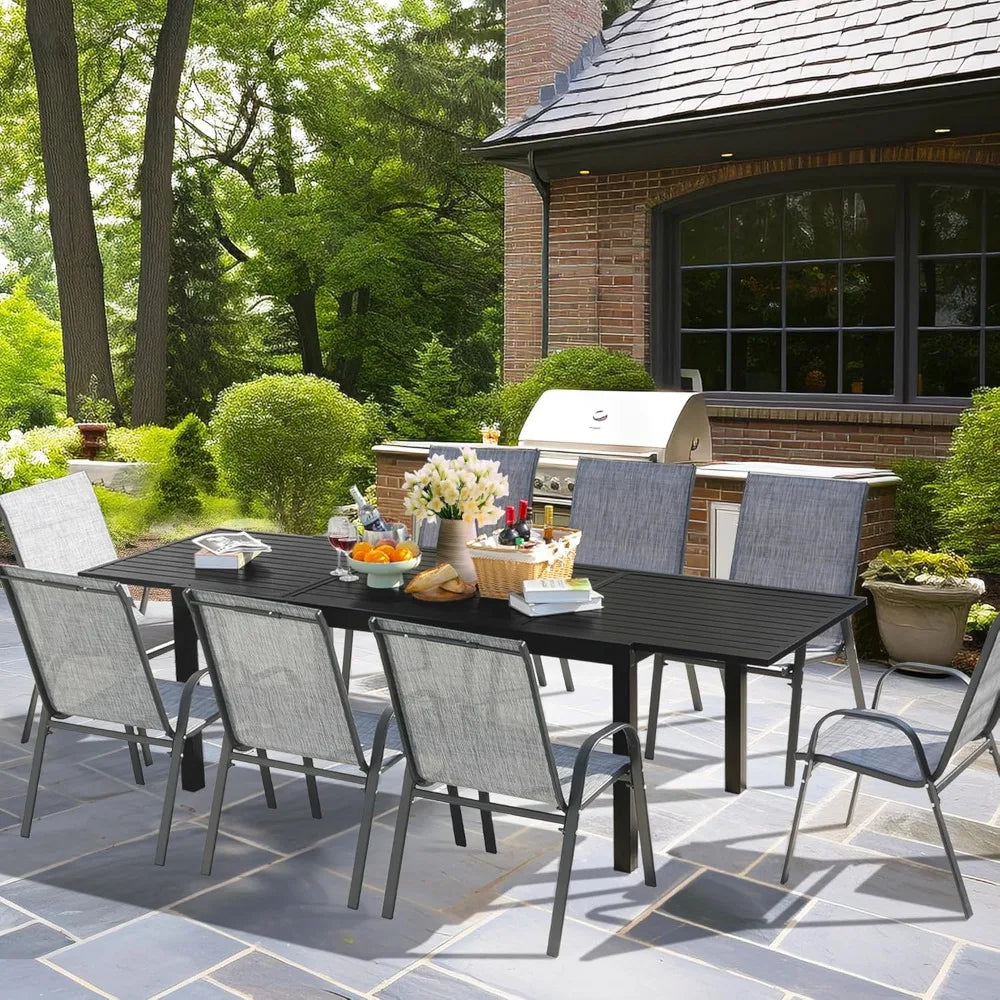 RBXC Outdoor Expandable Aluminum Patio Table For Eight