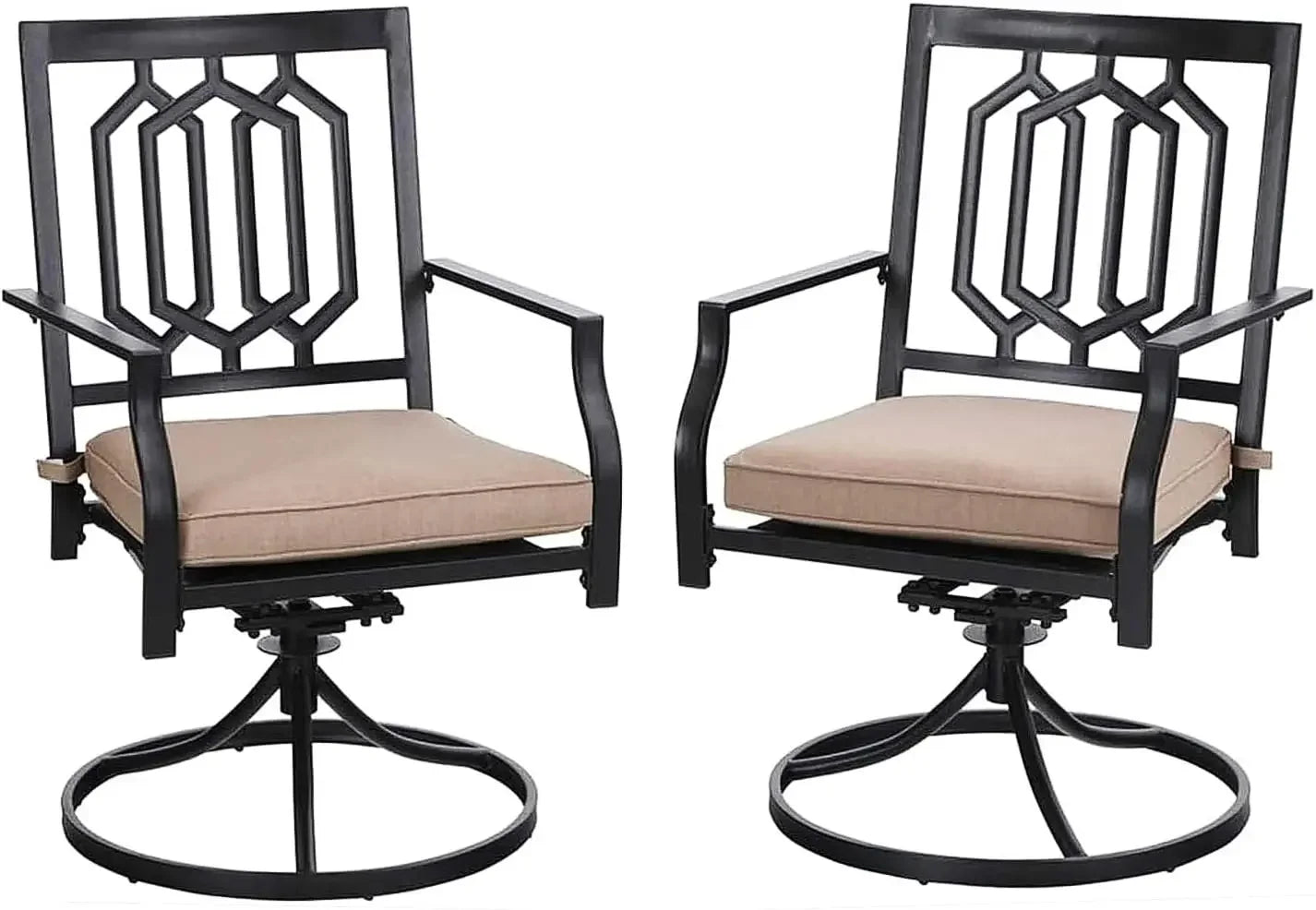 ANGDUO Outdoor Metal Swivel Chairs Set of 2 for Patio