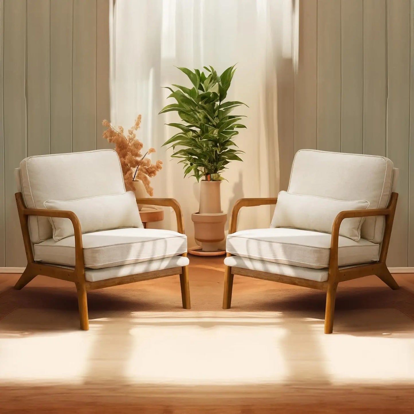 Guangbai Upholstered Mid Century Modern Lounge Chairs Set