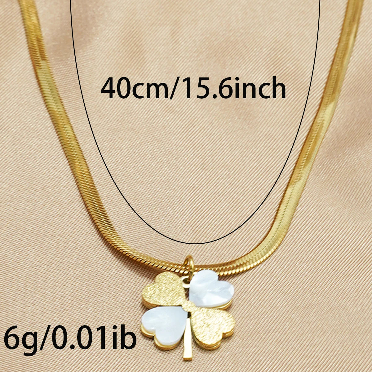 Lxalry 18K Gold Plated Double Luck Clover Necklace