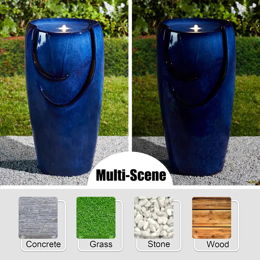 XMSJ Oversized Ceramic Water Fountain With Submersible Pump