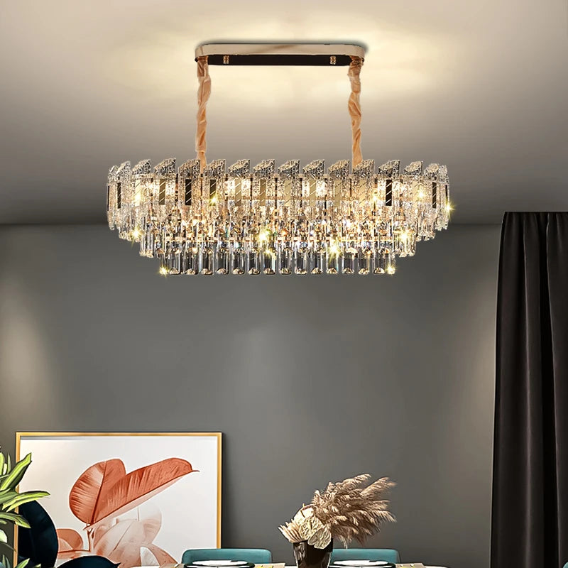 Yingxuan Crystal Pendant Light Chandelier for Living Room