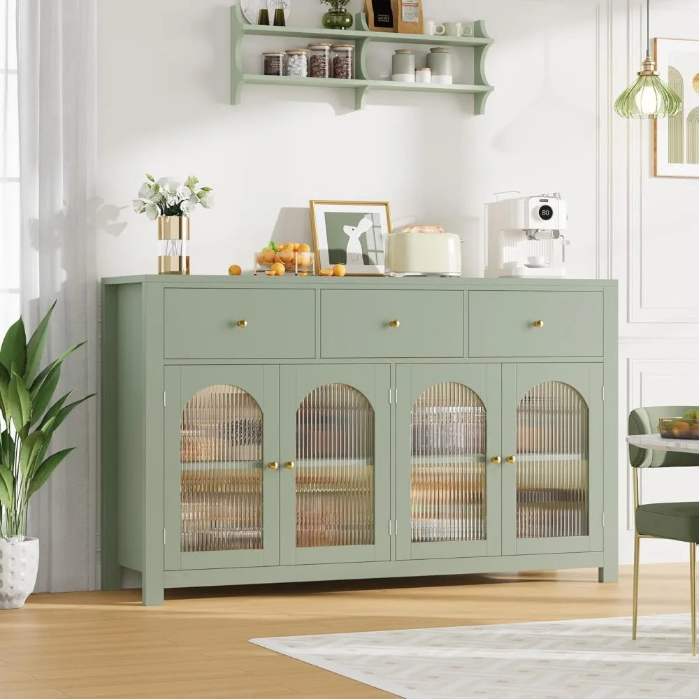 Chengwei Farmhouse Buffet Cabinet With Doors And Drawers