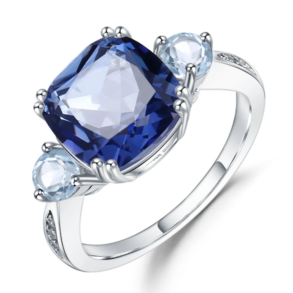 Gems Ballet Iolite Mystic Quartz Sky Topaz Cocktail Ring