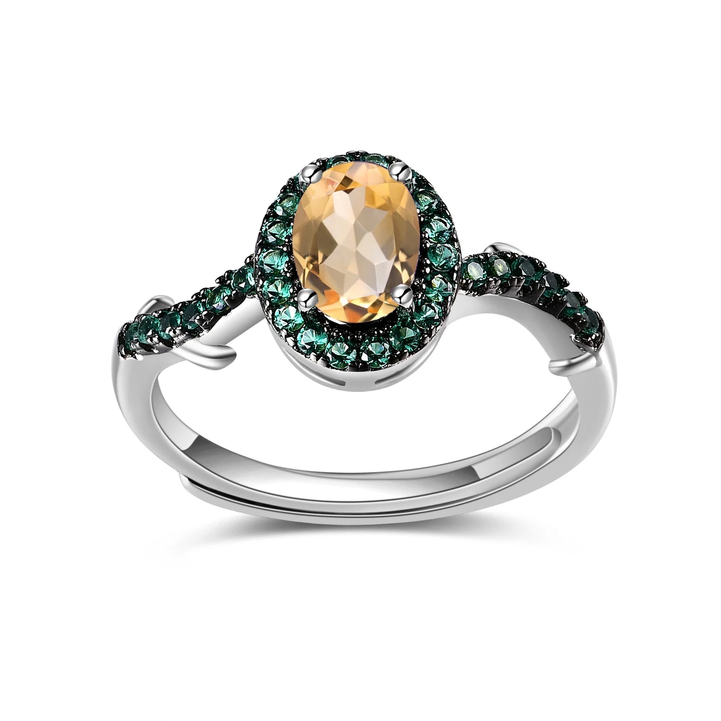 GEM'S BALLET Kite Gemstone Ring Set 925 Sterling Silver