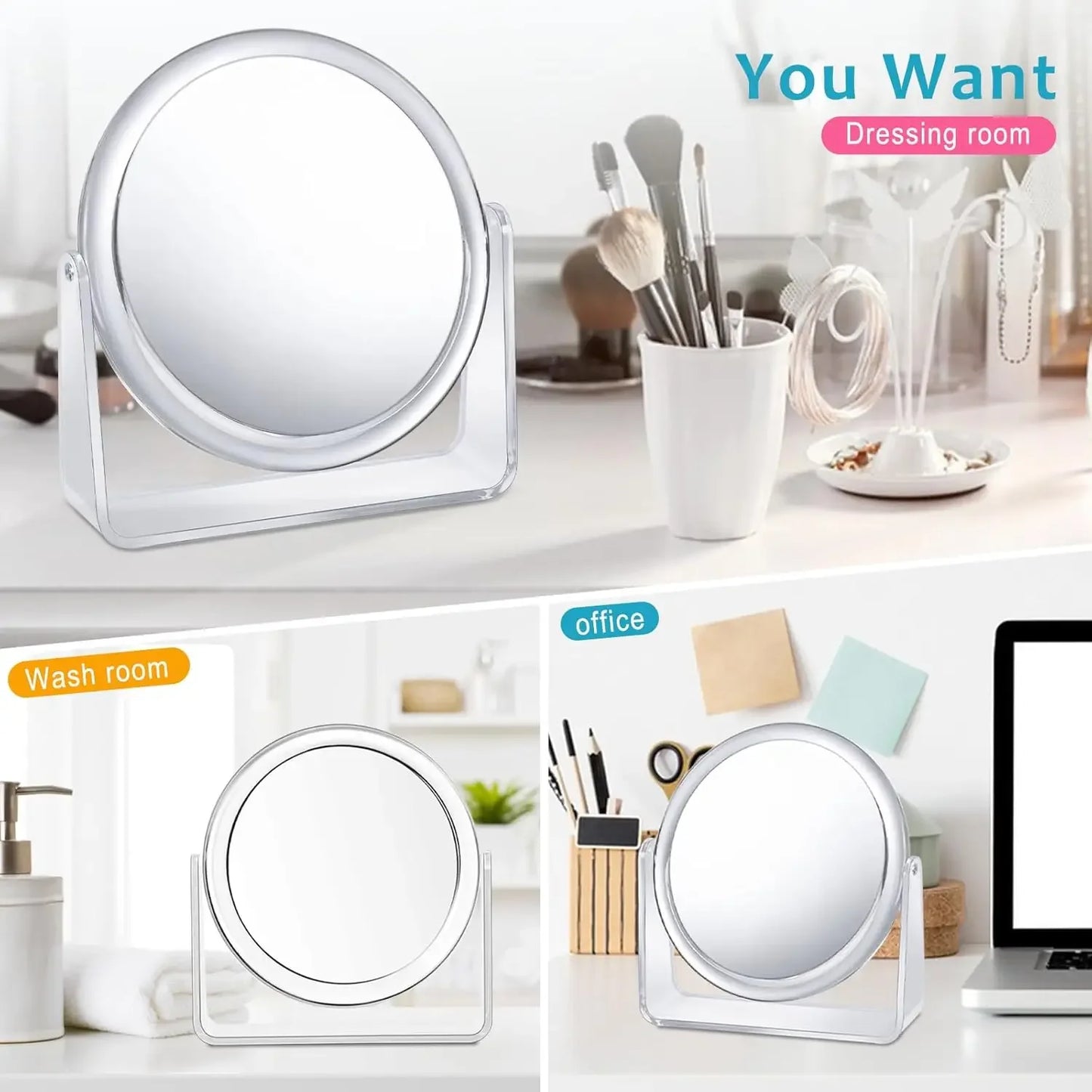Hign-concerned 15X Vanity Mirror Double Sided Desk Magnifier