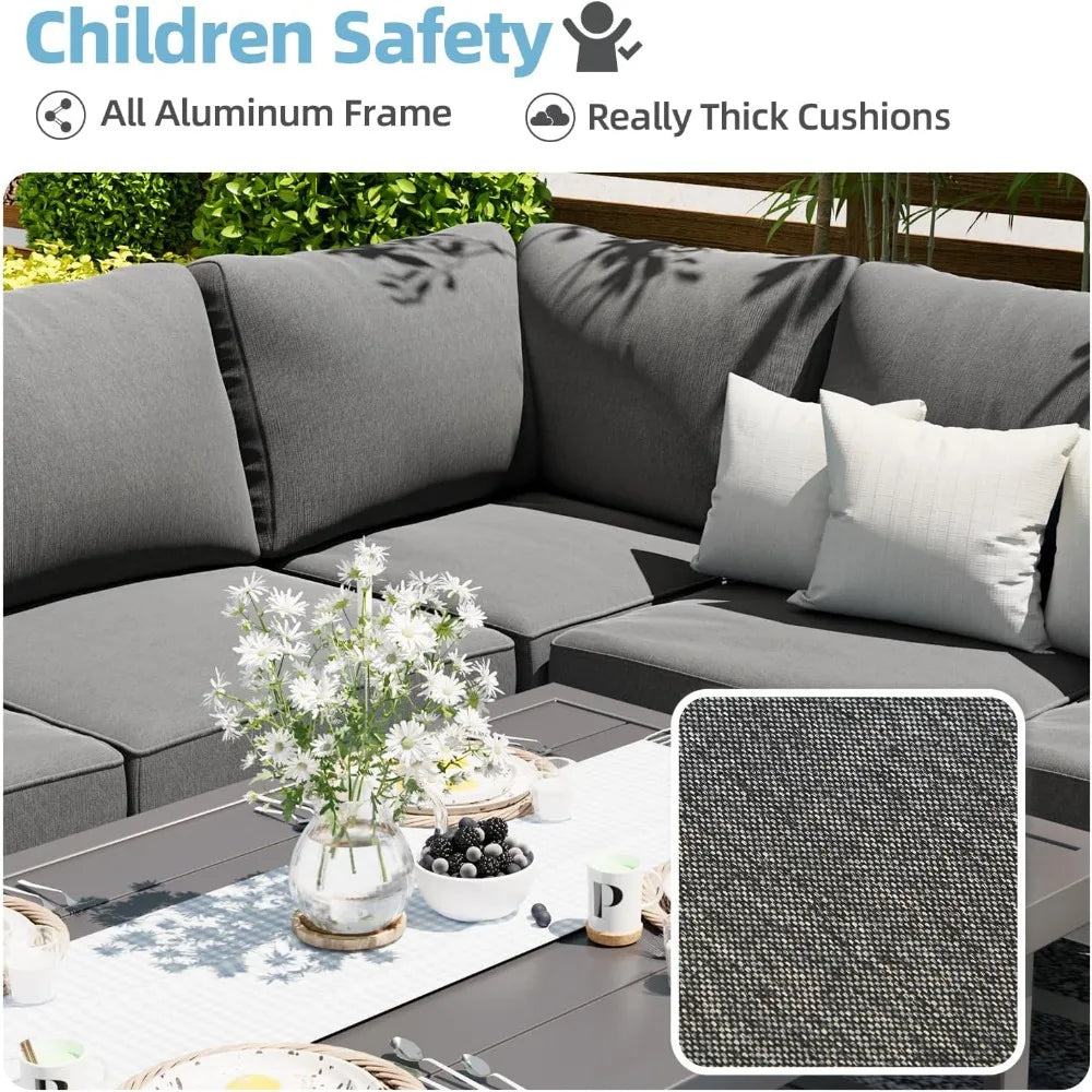 Hign-concerned Aluminum Patio Furniture Set Modern Outdoor