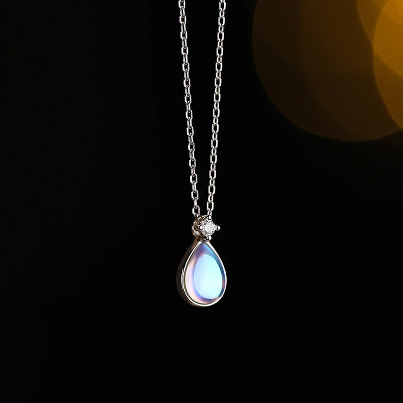 s925 sterling silver mermaid water drop necklace for women light luxury classic elegant fashion retro simple casual daily life